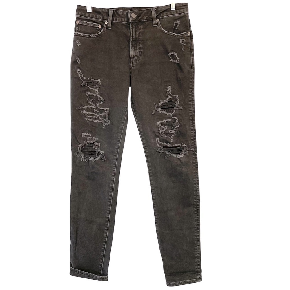 American Eagle Charcoal Distressed Next Level Flex Jeans, skinny leg 32x34